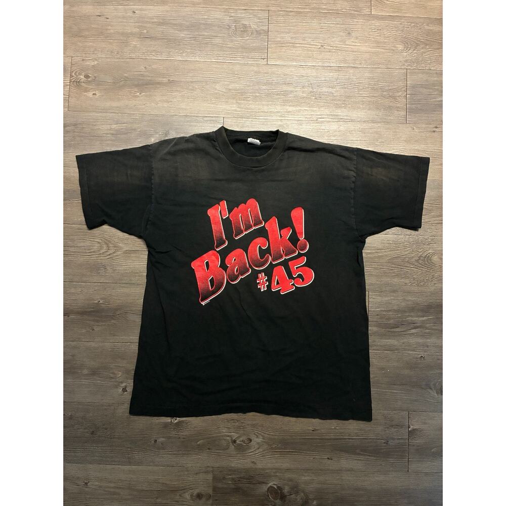 Vintage Chicago Bulls T-Shirt Men's Black Short Sleeve Michael Jordan #45 90s